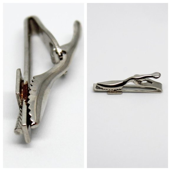 Vintage Square Crystal Stone Rectangle Tie Clip | Father's Day Gift | Groomsmen - Picture 4 of 8